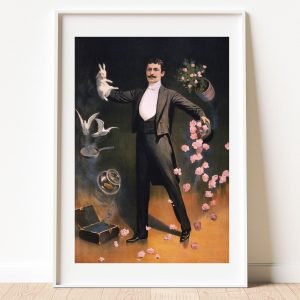 Zan Zig Performing Hat Trick Vintage Magic Show Print