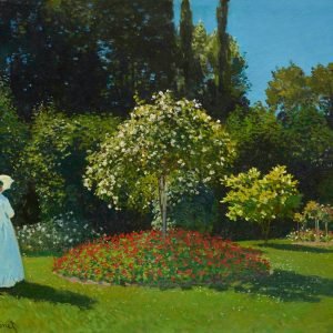 Lady in the Garden Claude Monet Art poster and canvasPrint